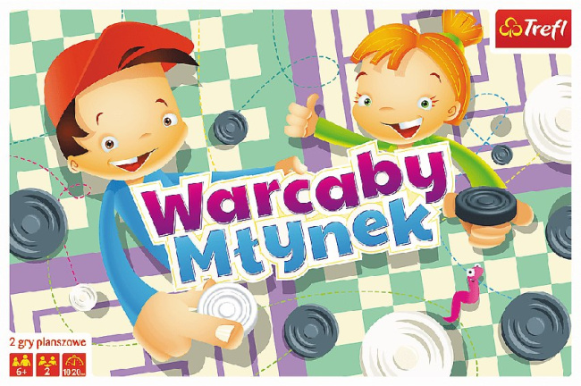 Gra dla dzieci planszowa Warcaby, młynek